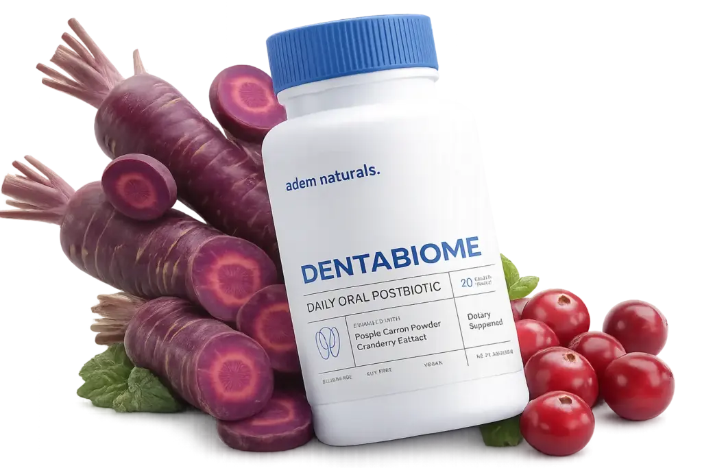 DentaBiome ingredients and features illustration for oral microbiome support